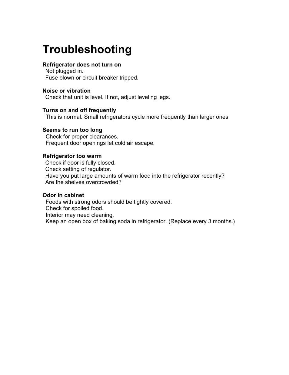 Troubleshooting | Franklin Industries, L.L.C. FCR36OD User Manual | Page 11 / 25