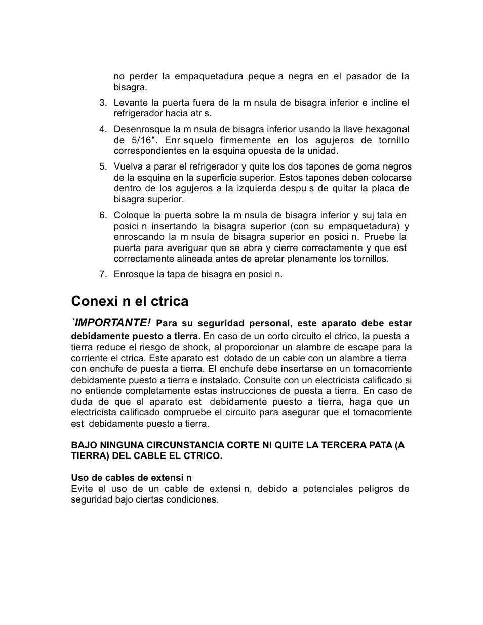 Conexi n el ctrica | Franklin Industries, L.L.C. FCR36OD User Manual | Page 18 / 25