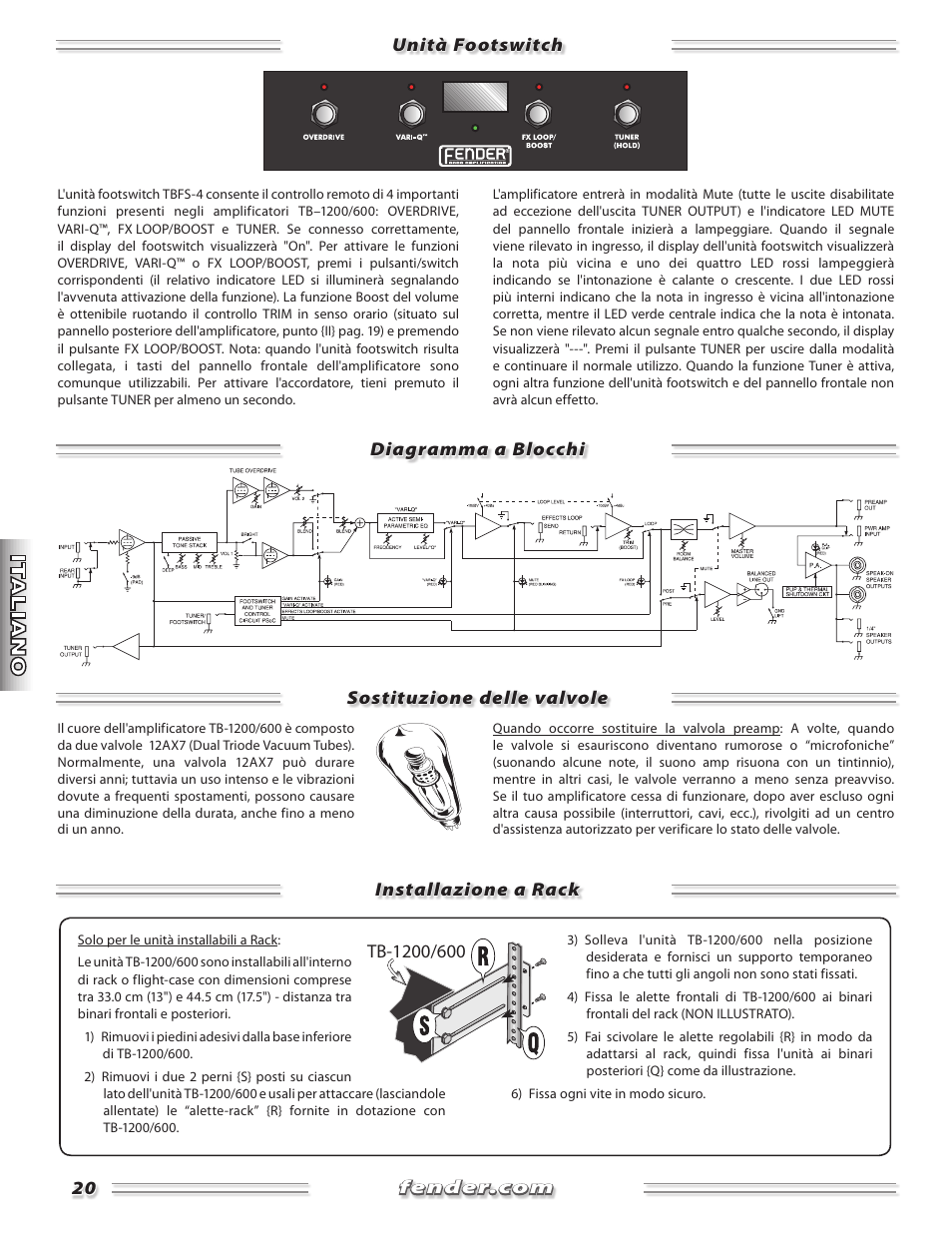 Fender TB-1200 User Manual | Page 20 / 36