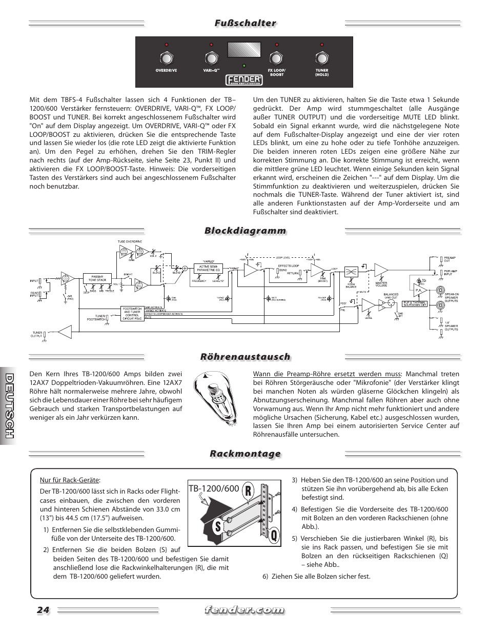 Fender TB-1200 User Manual | Page 24 / 36