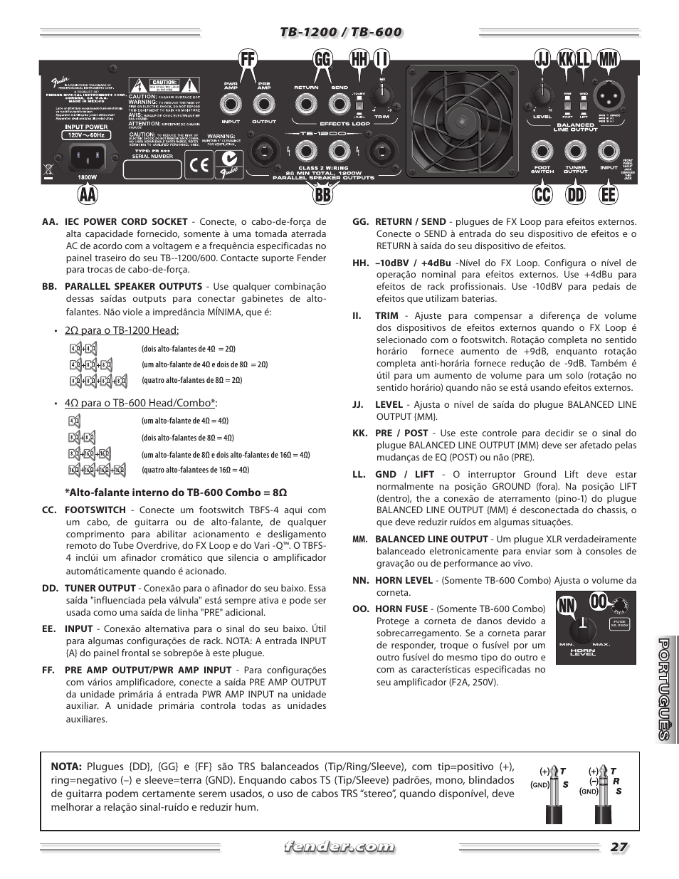Fender TB-1200 User Manual | Page 27 / 36