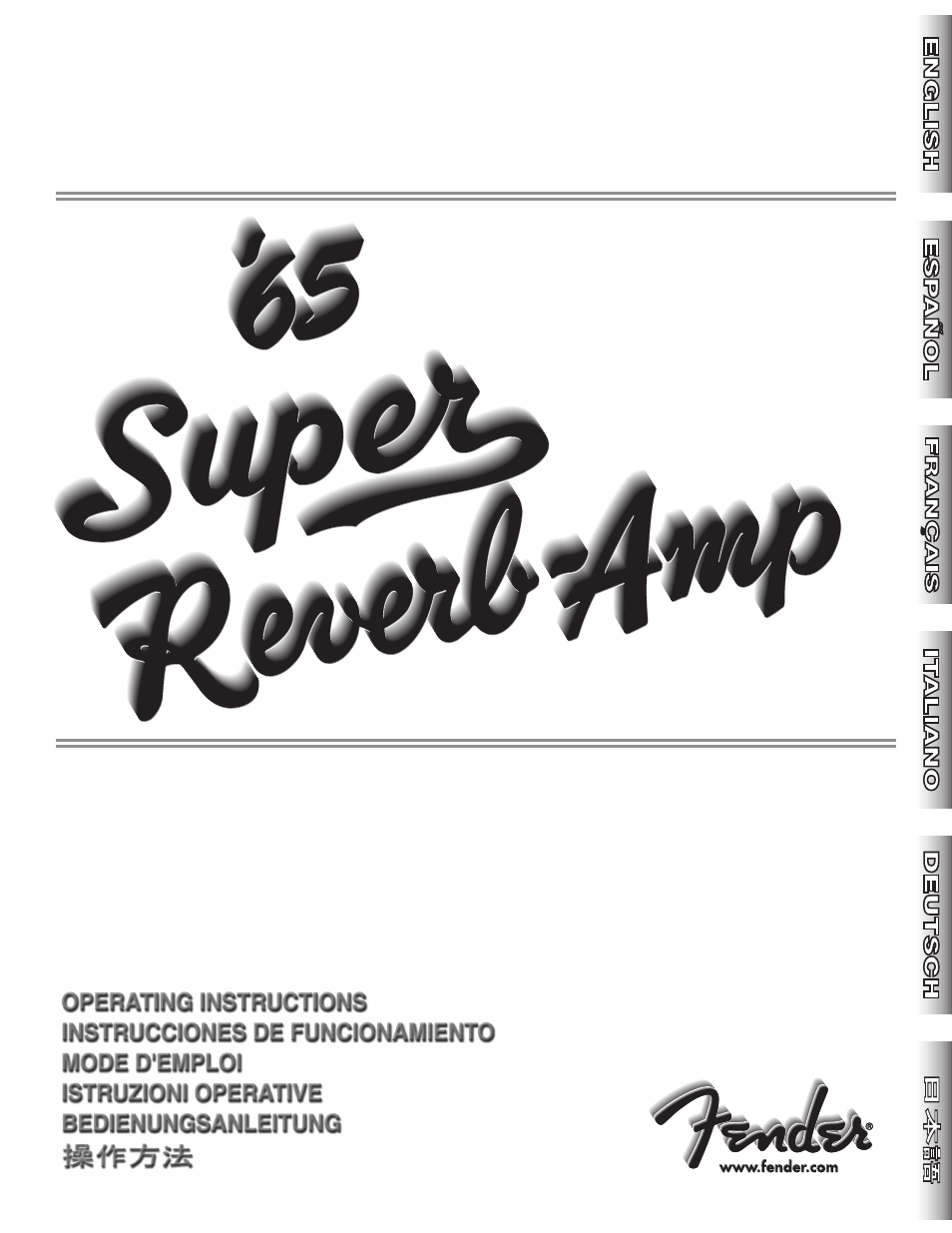 Fender 65 Super Reverb -Amp User Manual | 20 pages
