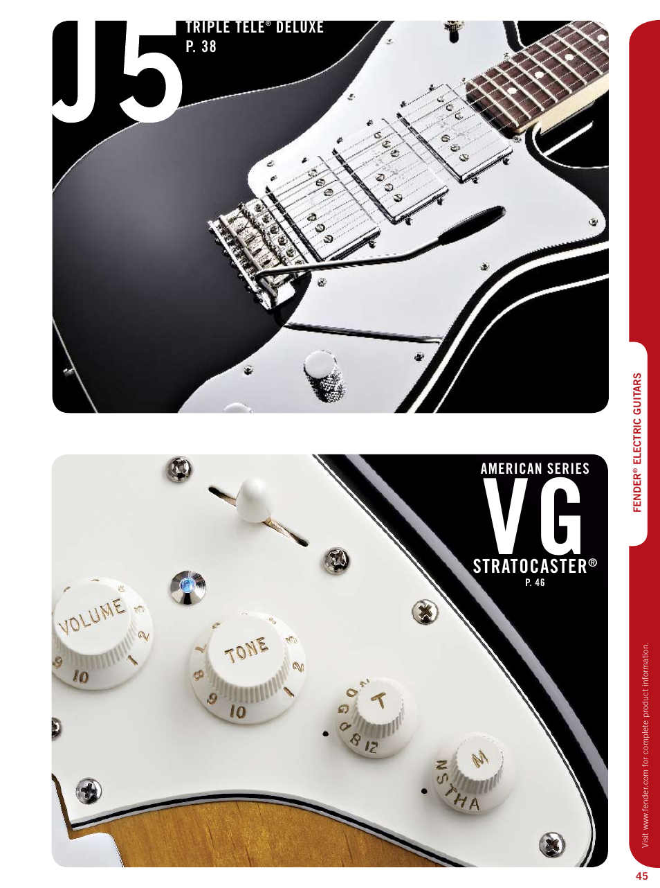 Stratocaster, Triple tele, Deluxe p. 38 | American series | Fender Artist series StratoCaster User Manual | Page 10 / 24