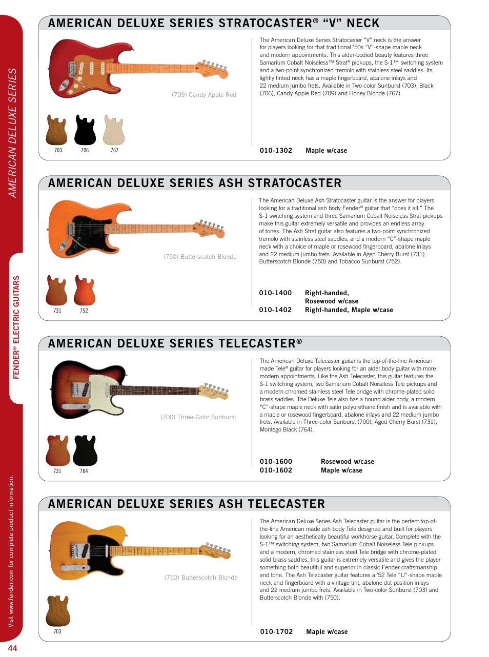 V” neck, American deluxe series | Fender Artist series StratoCaster User Manual | Page 9 / 24