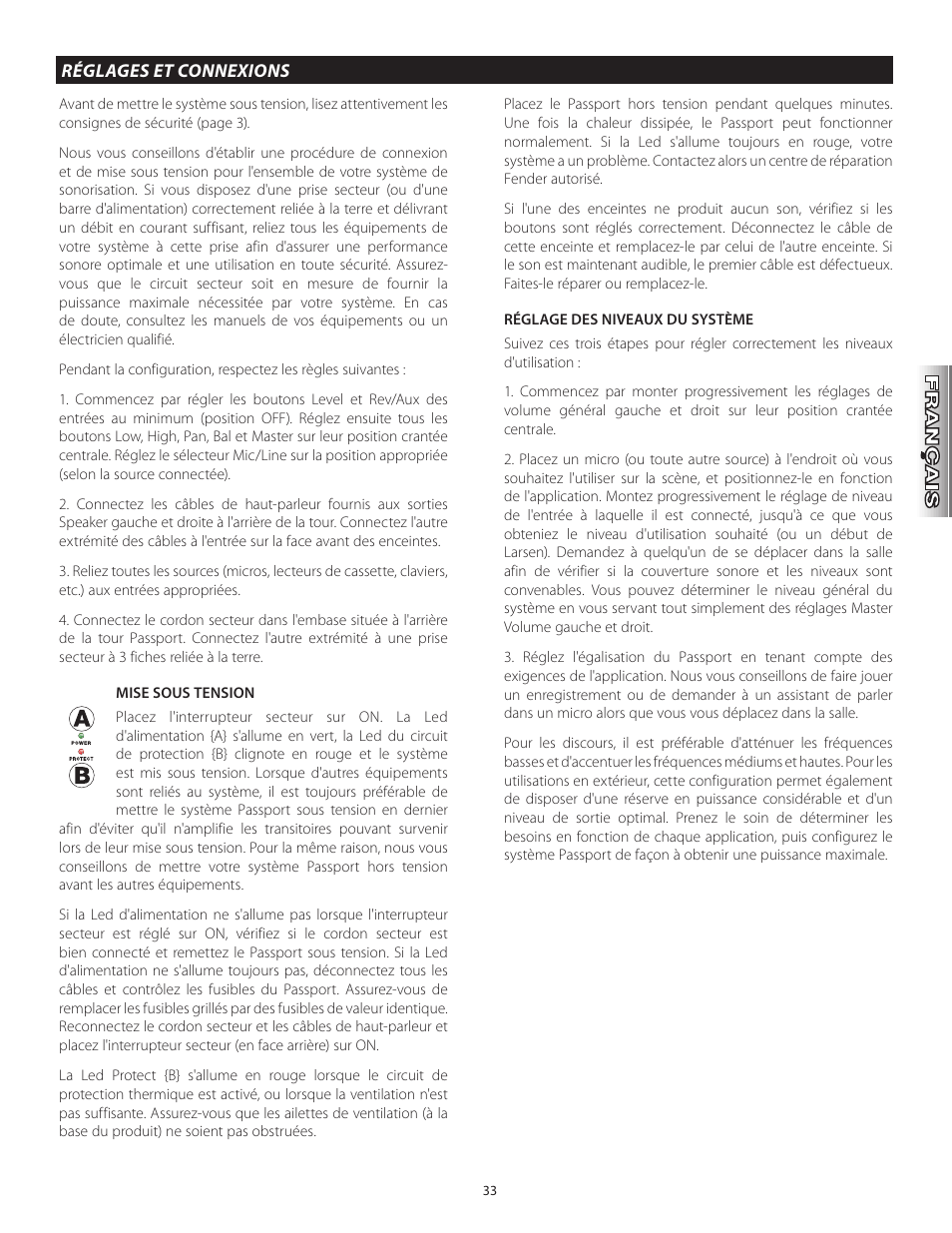 Fender Passport Portable Sound Systems PD250 Plus User Manual | Page 33 / 76