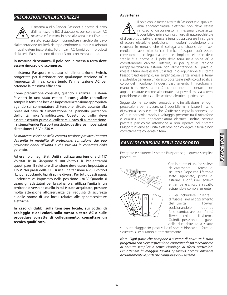 Fender Passport Portable Sound Systems PD250 Plus User Manual | Page 37 / 76