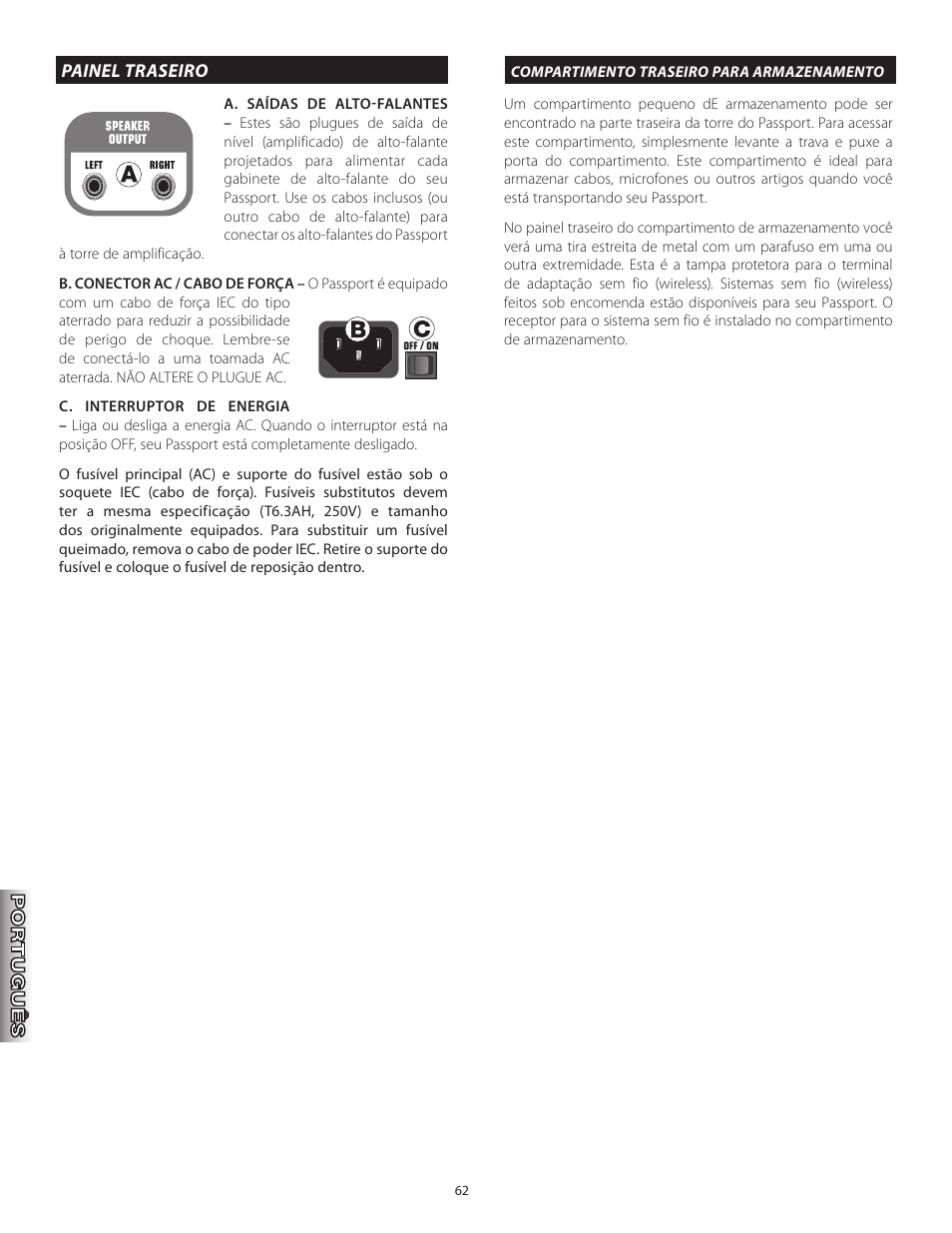 Fender Passport Portable Sound Systems PD250 Plus User Manual | Page 62 / 76