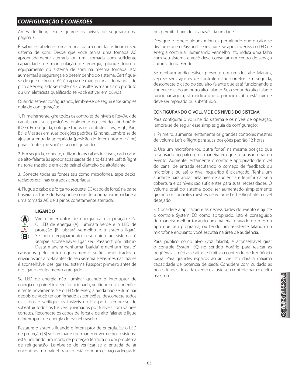 Fender Passport Portable Sound Systems PD250 Plus User Manual | Page 63 / 76