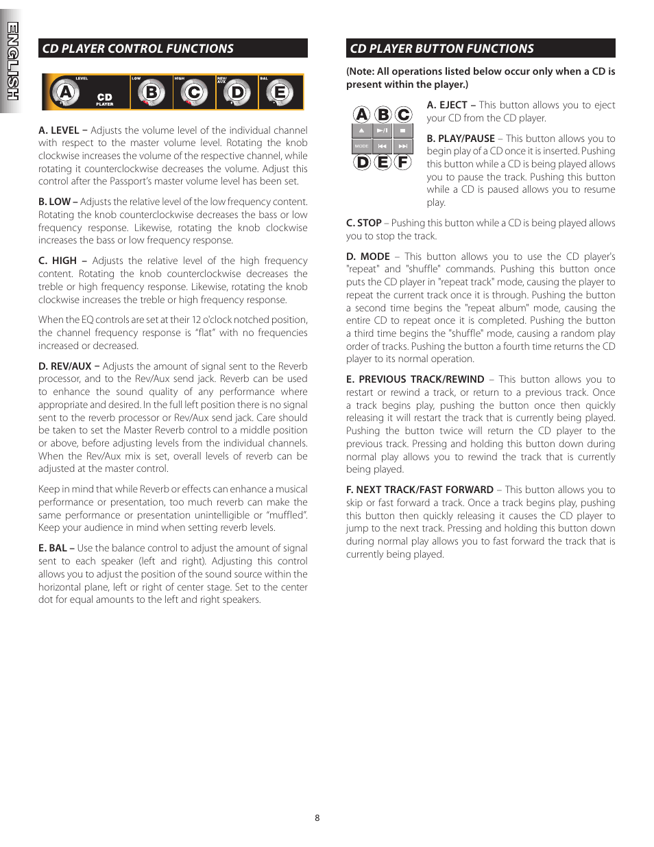 Fender Passport Portable Sound Systems PD250 Plus User Manual | Page 8 / 76