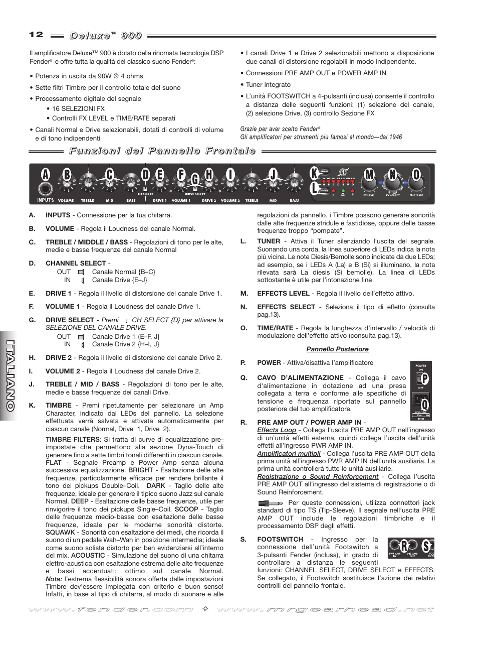 Fender Deluxe 900 User Manual | Page 12 / 20