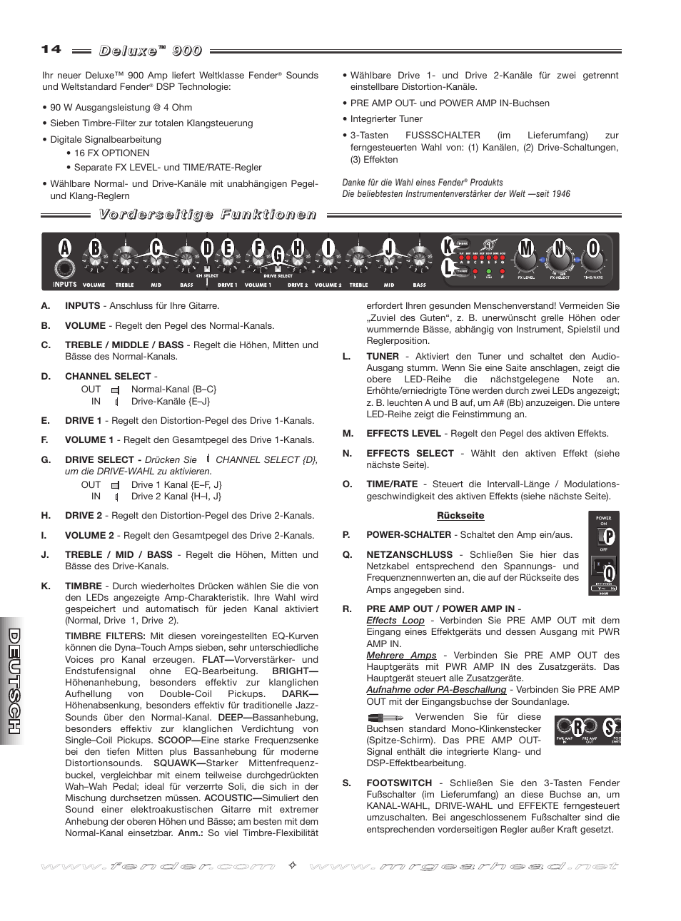 Fender Deluxe 900 User Manual | Page 14 / 20