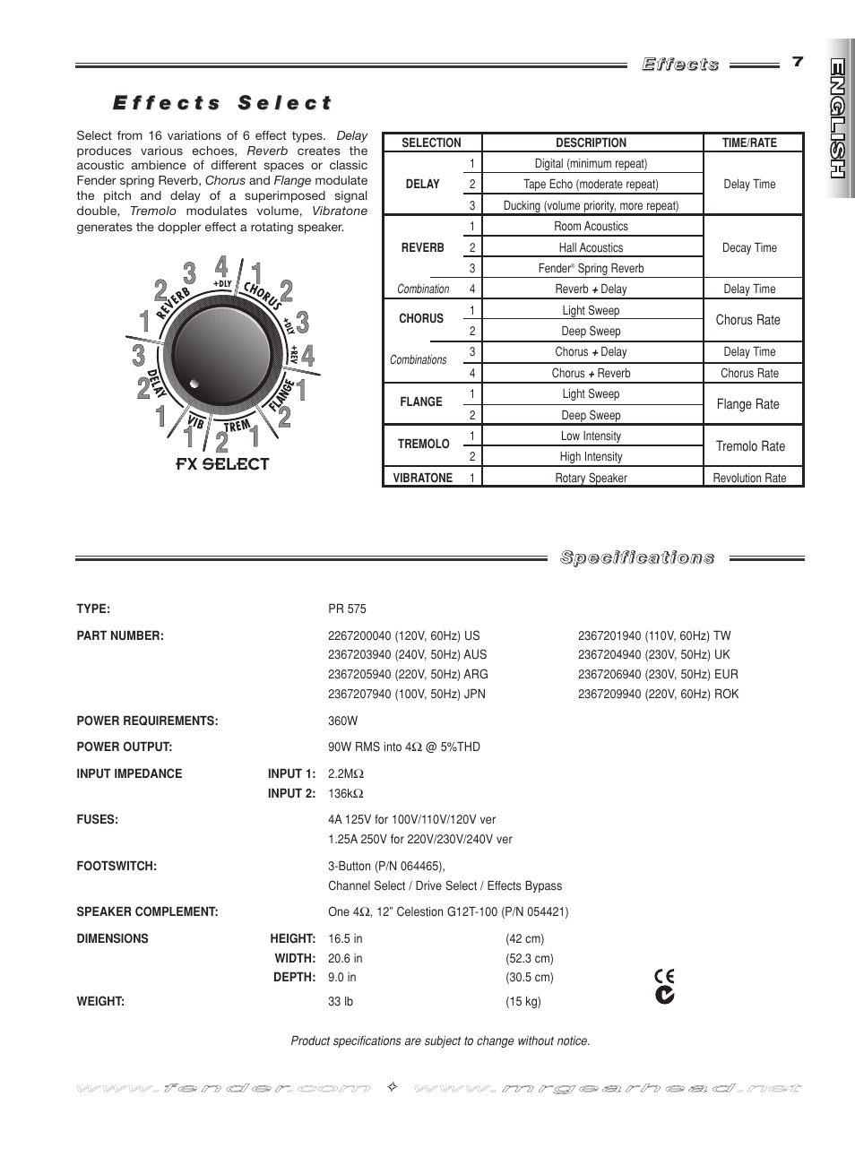 Fender Deluxe 900 User Manual | Page 7 / 20