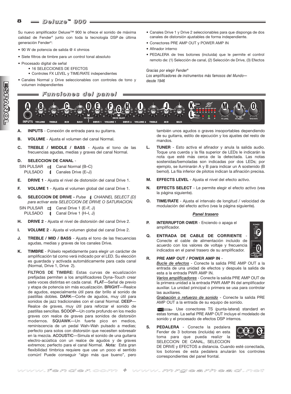 Fender Deluxe 900 User Manual | Page 8 / 20