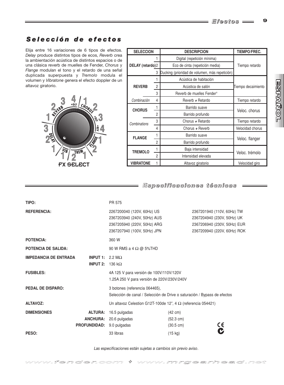 Fender Deluxe 900 User Manual | Page 9 / 20