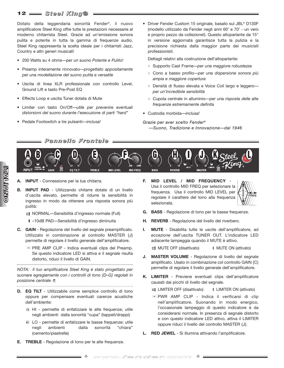 Fender Steel King User Manual | Page 12 / 20