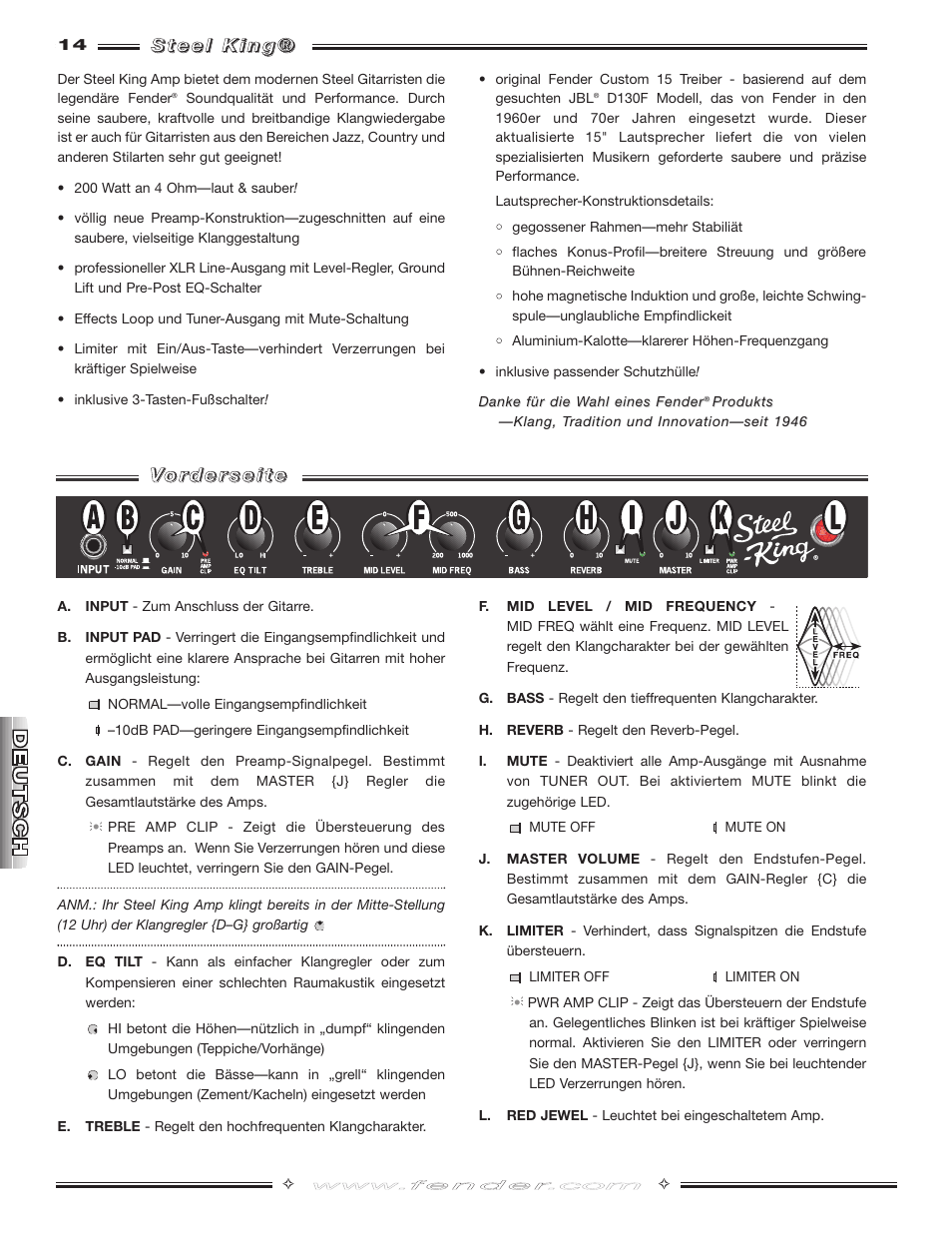 Fender Steel King User Manual | Page 14 / 20