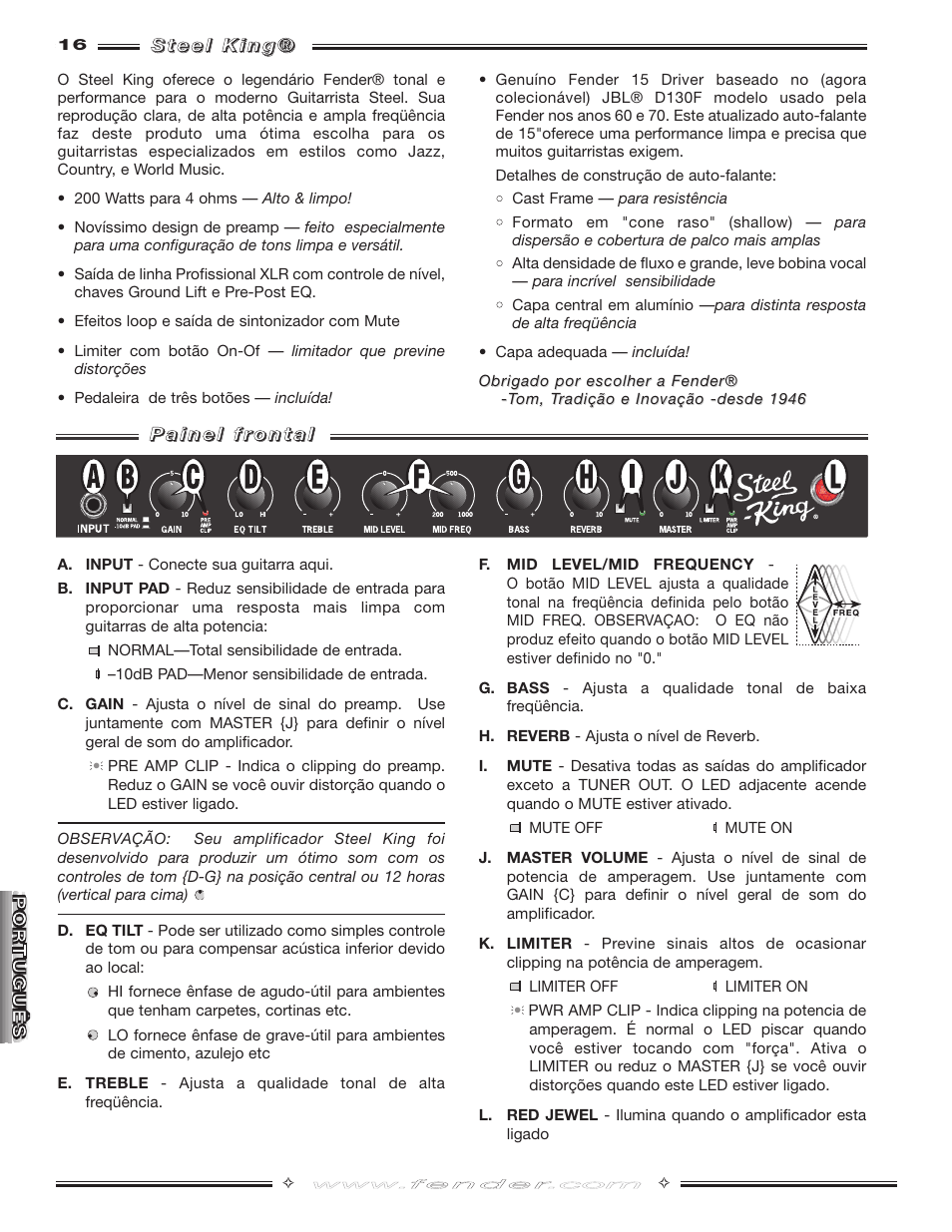 Fender Steel King User Manual | Page 16 / 20