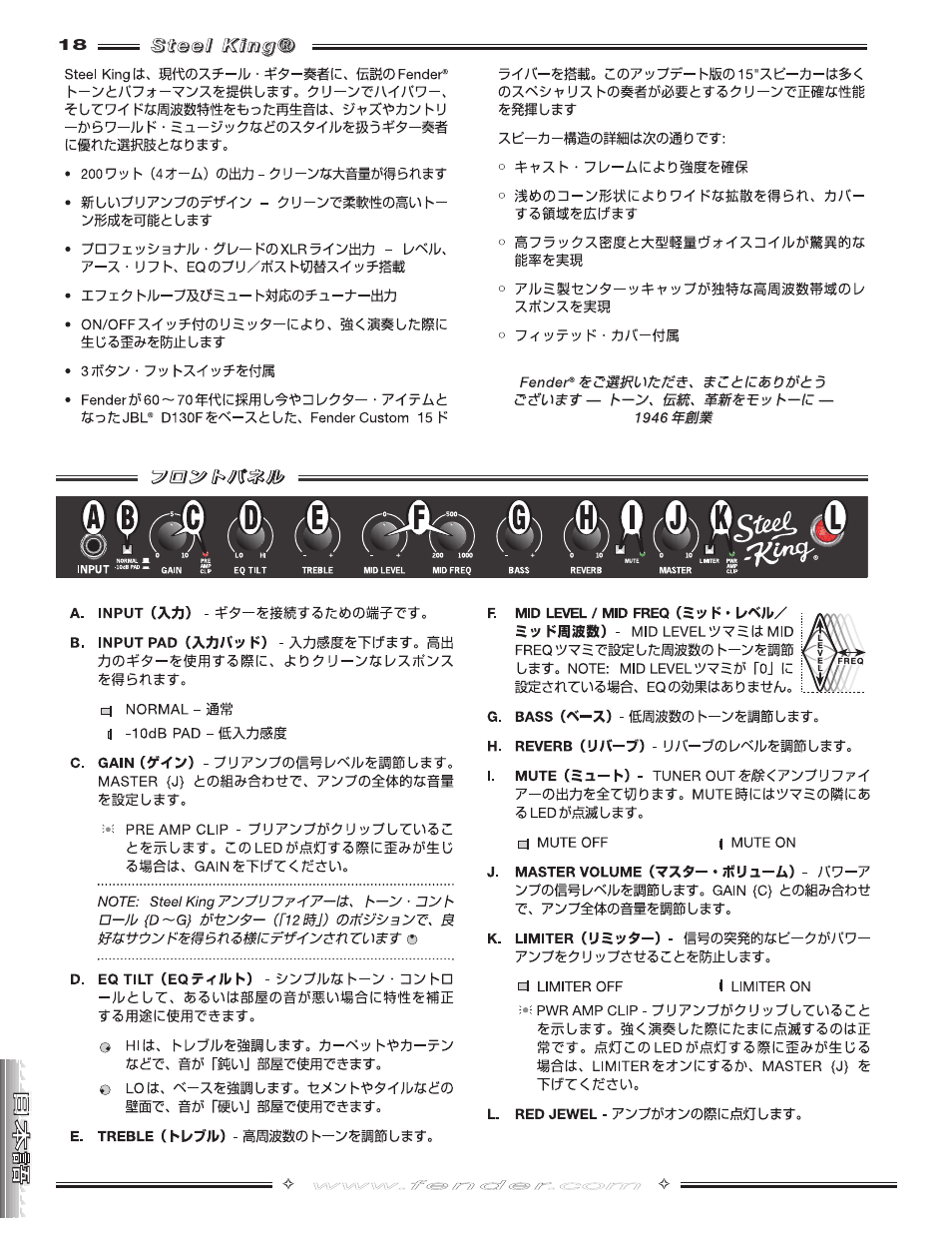 Fender Steel King User Manual | Page 18 / 20