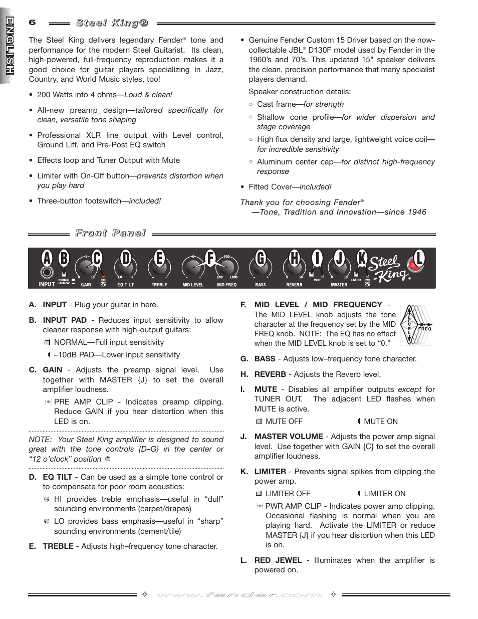 Fender Steel King User Manual | Page 6 / 20