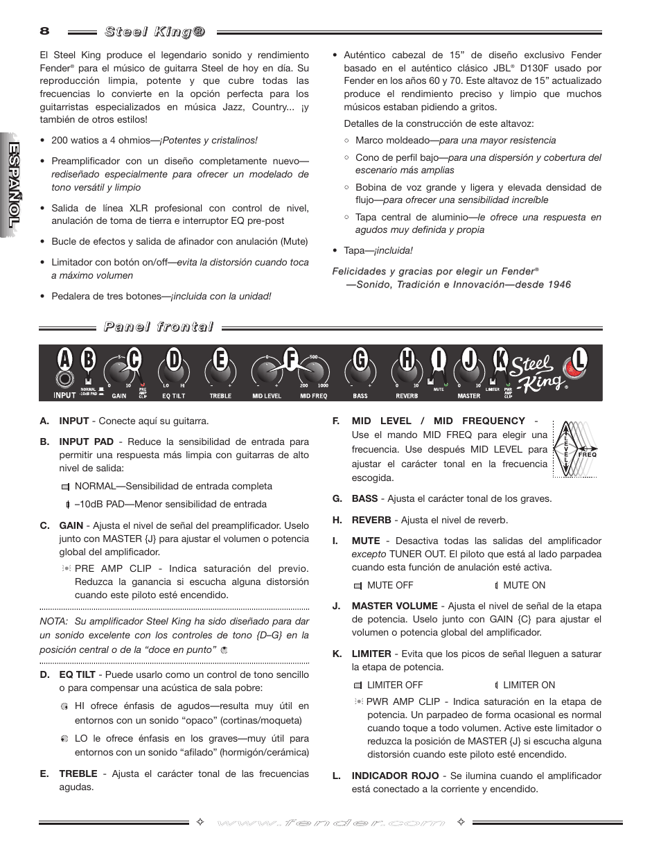 Fender Steel King User Manual | Page 8 / 20