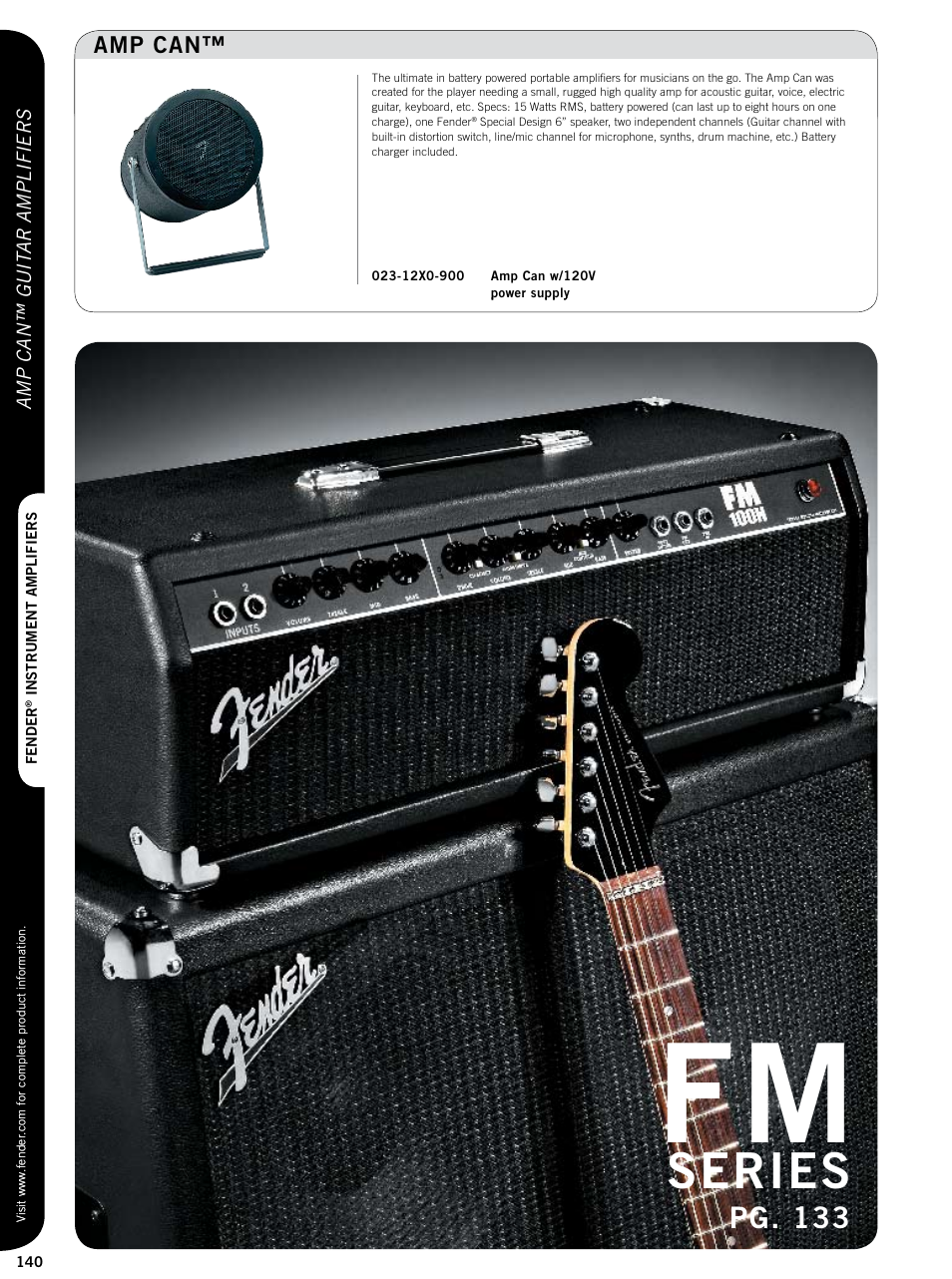 Series, Pg. 133, Amp can | Amp can™ guit ar amplifiers | Fender Custom series guitar amplifiers User Manual | Page 19 / 20