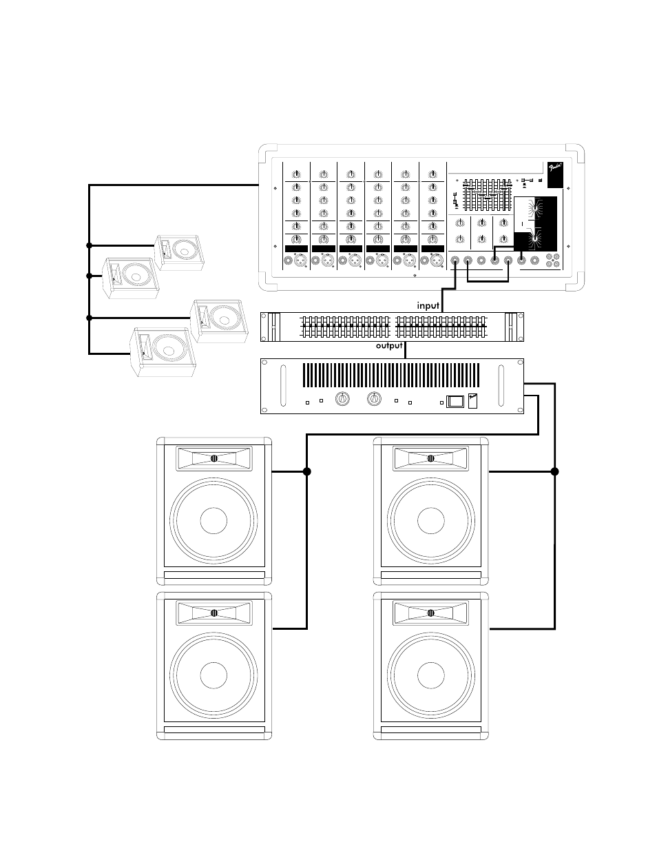 Figure 5, Speaker out main out, Sr6520pd | Graphic equalizer, 15 max, 00 max, Dark bright, Bright dark bright dark bright dark bright dark, Max. 00, Spl 6000 | Fender SR-8520PD User Manual | Page 13 / 14