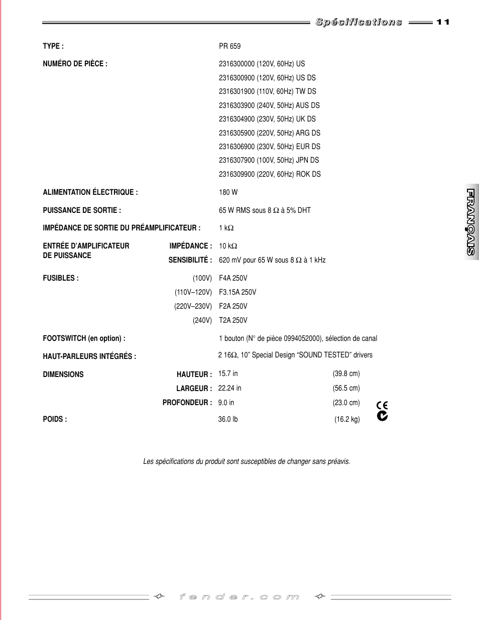 Fender FM 210R User Manual | Page 11 / 20