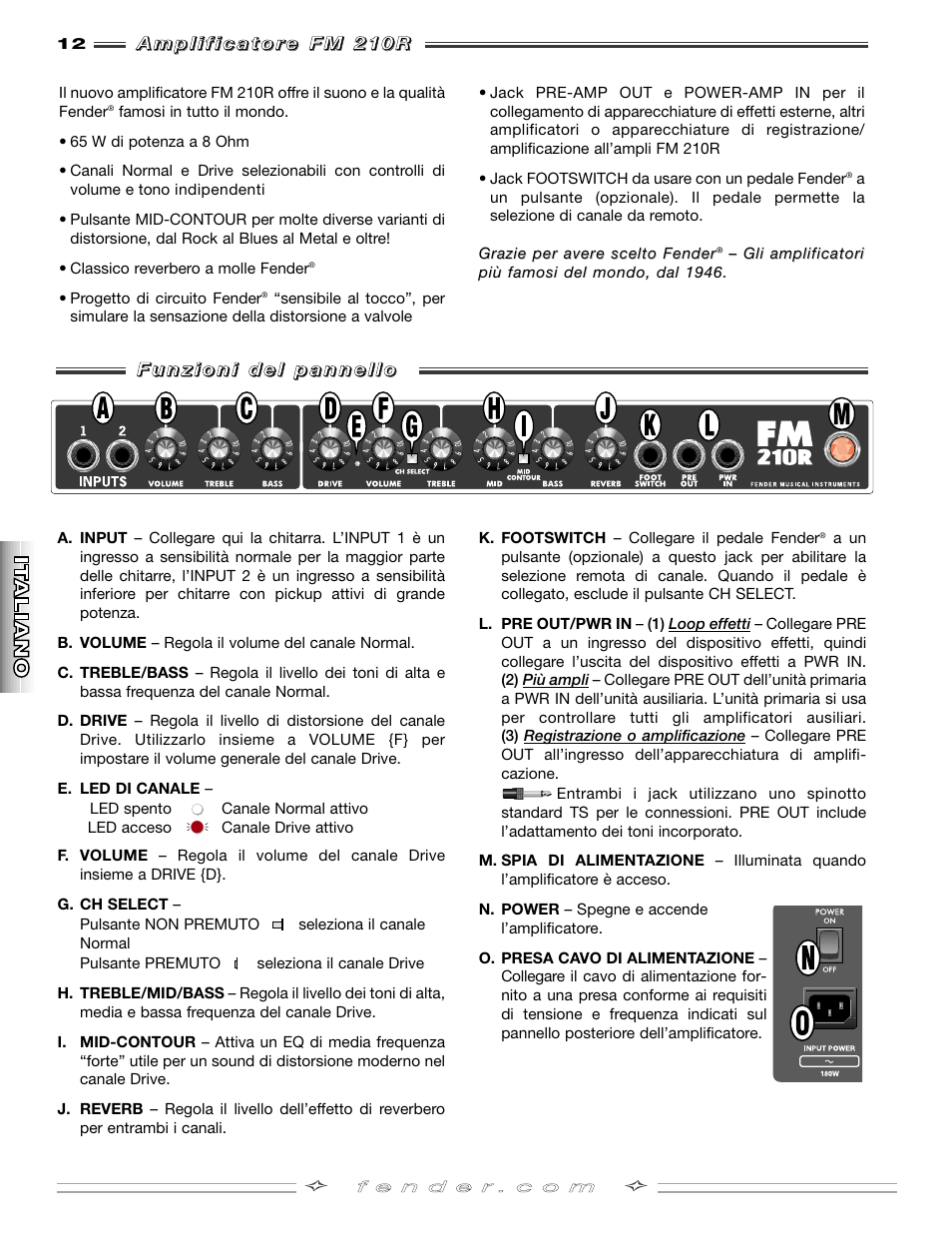 Fender FM 210R User Manual | Page 12 / 20