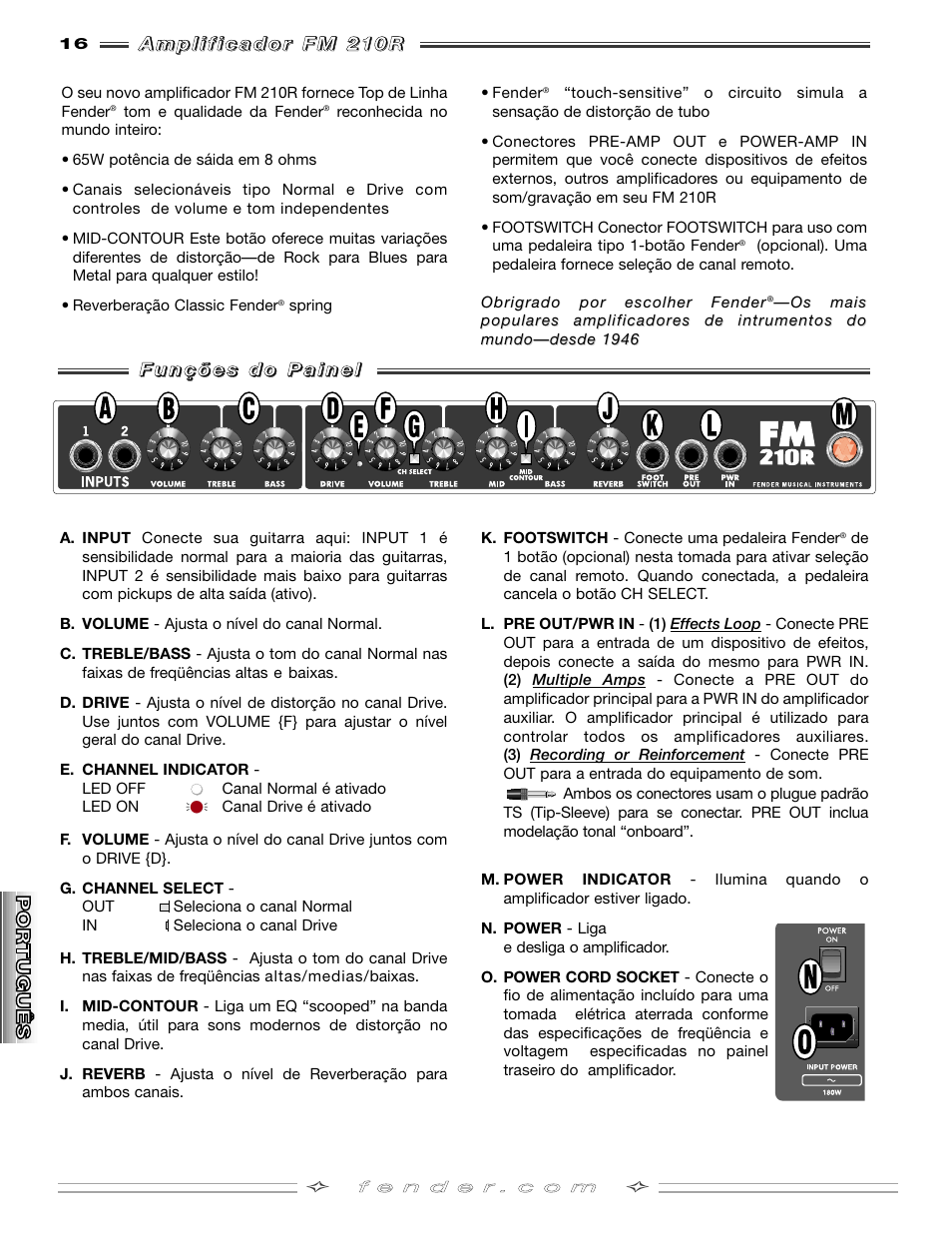 Fender FM 210R User Manual | Page 16 / 20