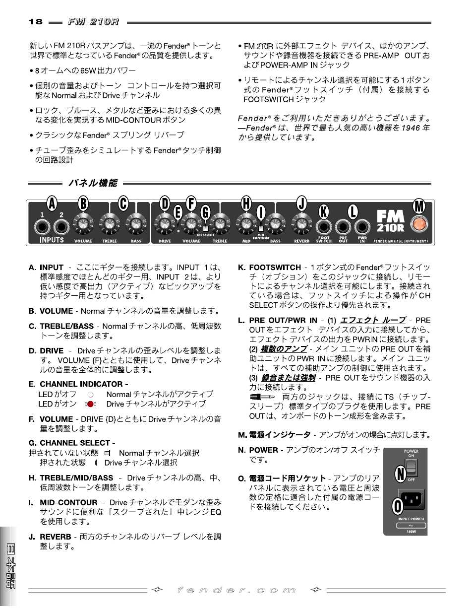 Fender FM 210R User Manual | Page 18 / 20