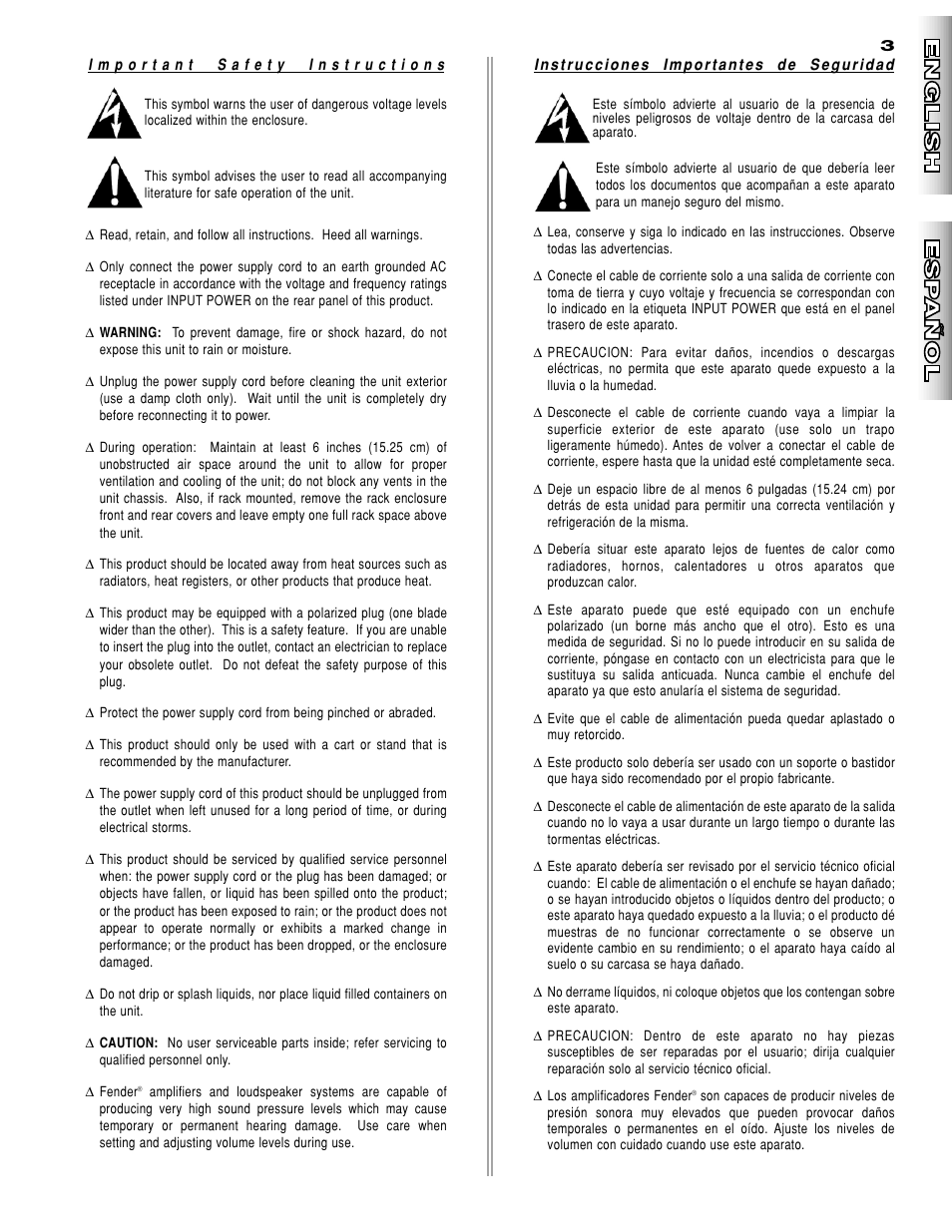 Fender SR8500 User Manual | Page 3 / 36