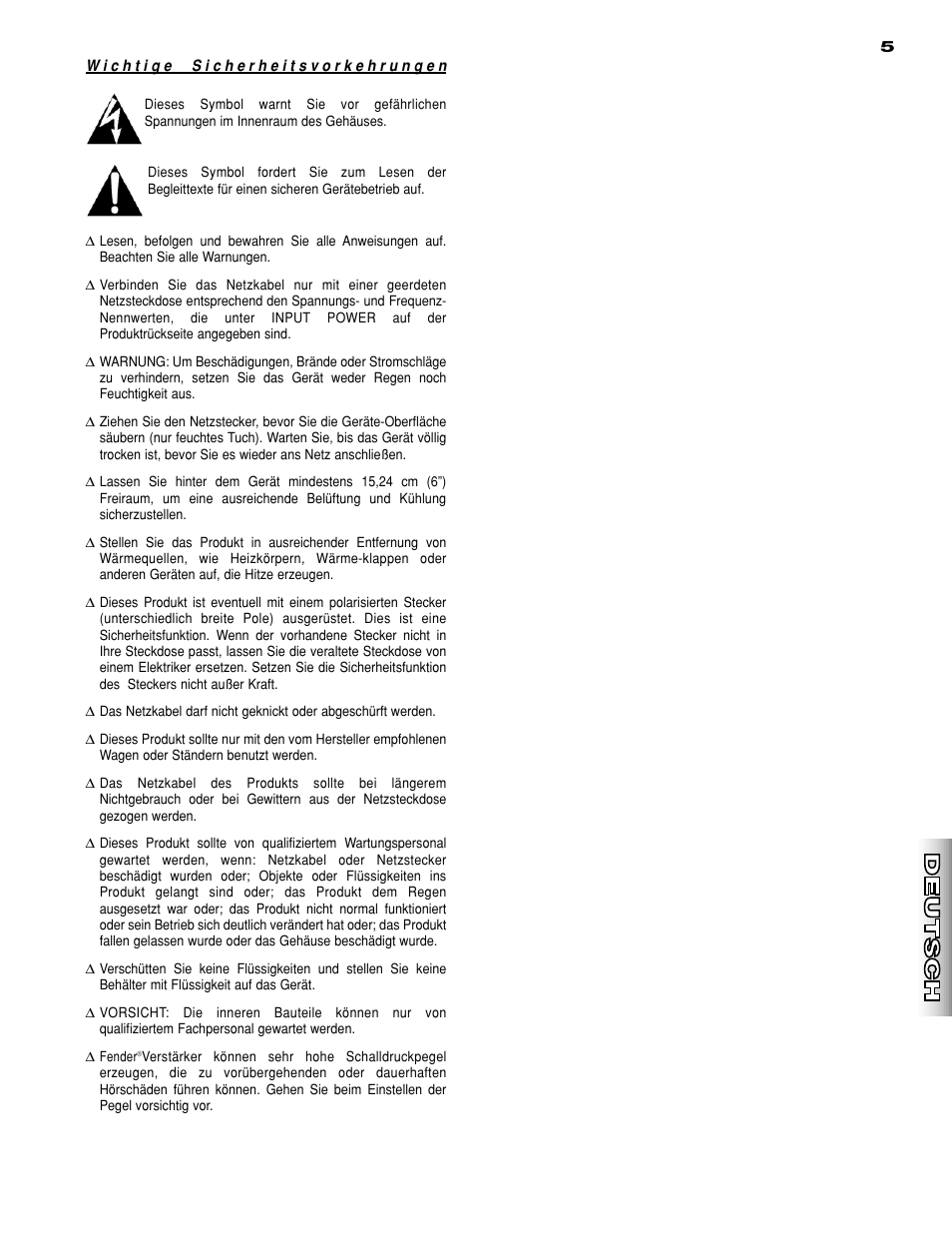 Fender SR8500 User Manual | Page 5 / 36