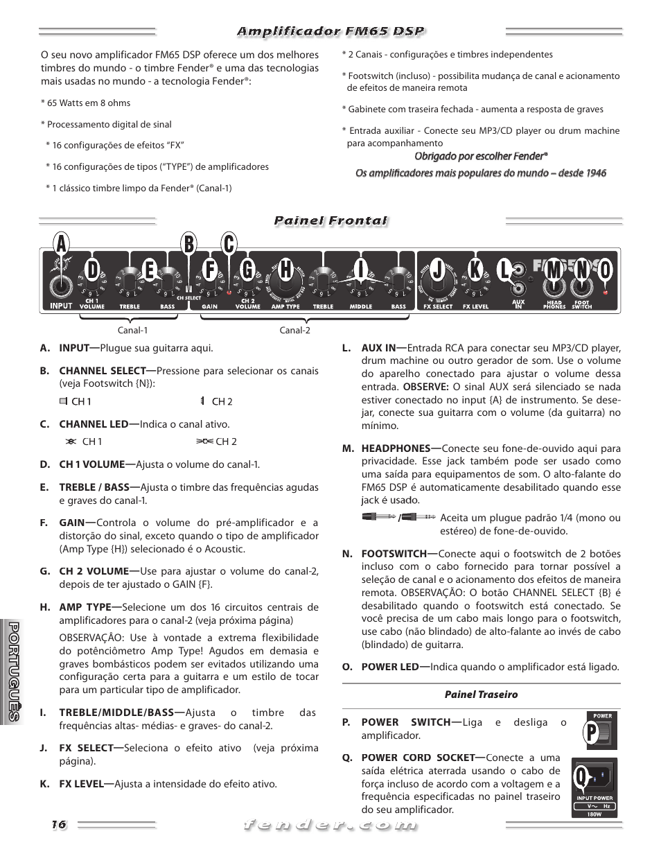 Fender FM 65 DSP User Manual | Page 16 / 20