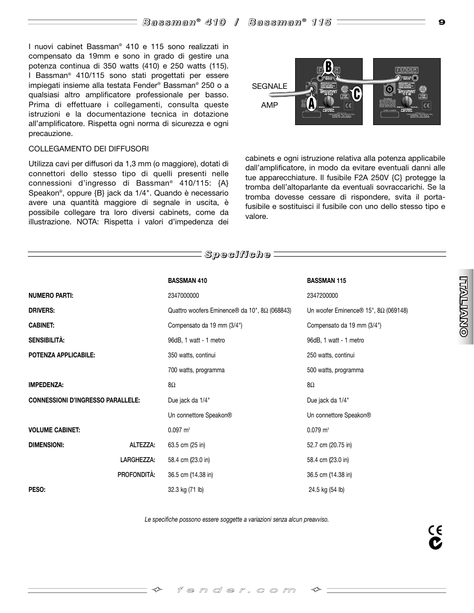 Fender Bassman 410 User Manual | Page 9 / 16