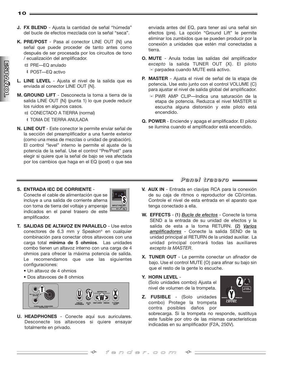 Fender BASSMAN 250 User Manual | Page 10 / 28