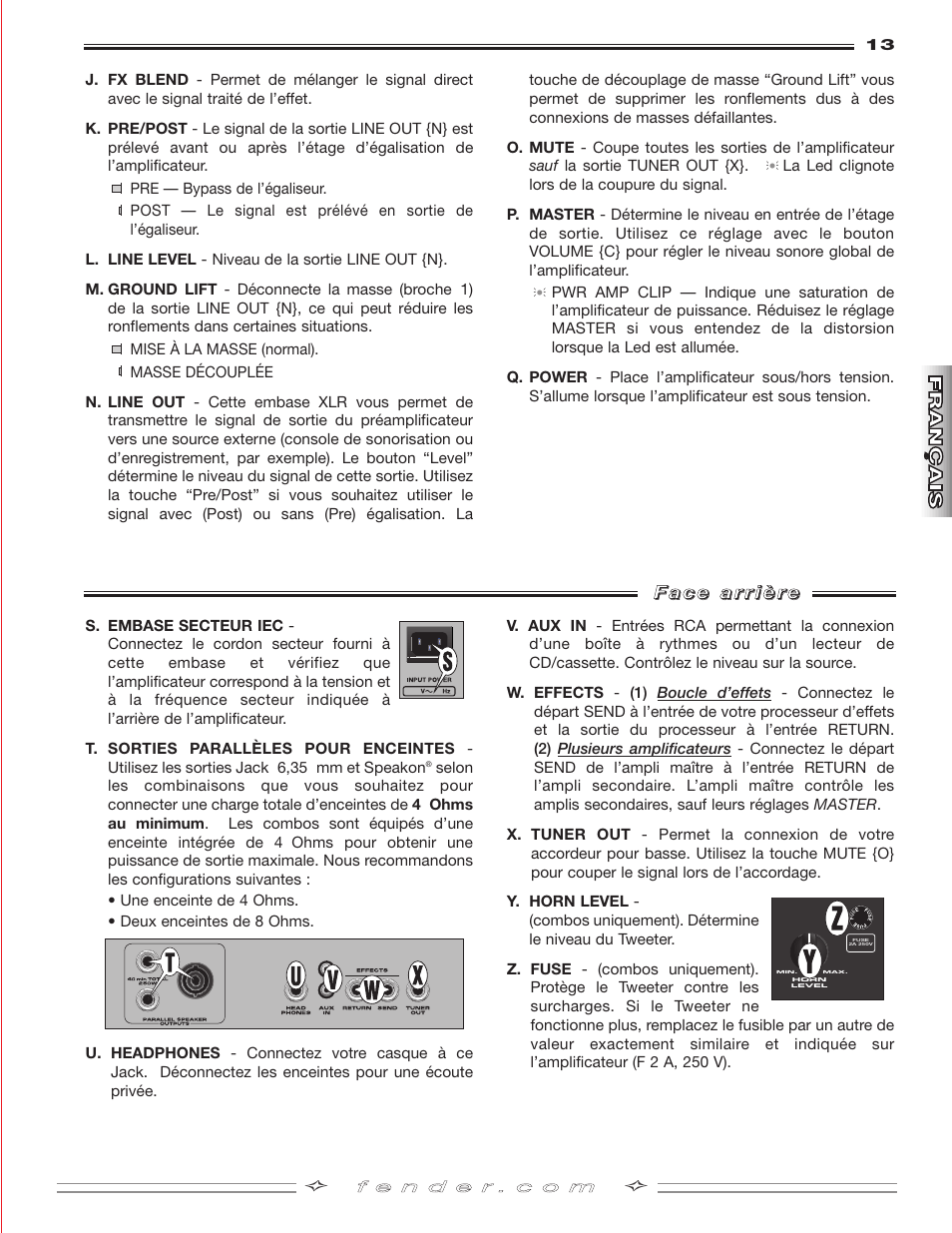 Fender BASSMAN 250 User Manual | Page 13 / 28