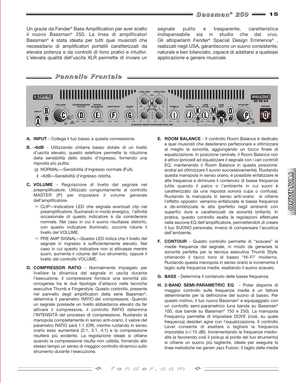 Fender BASSMAN 250 User Manual | Page 15 / 28