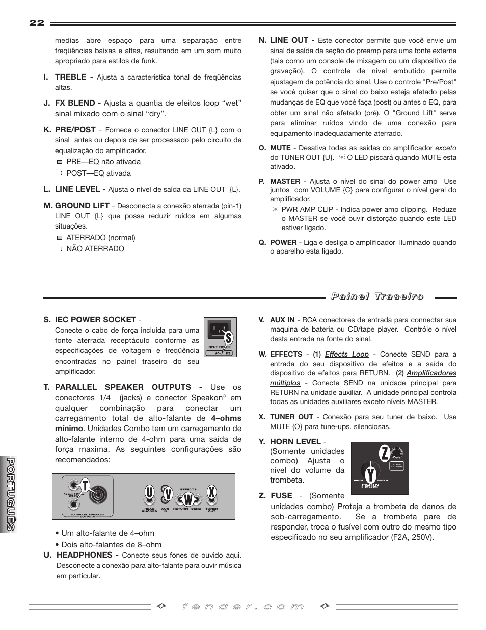 Fender BASSMAN 250 User Manual | Page 22 / 28