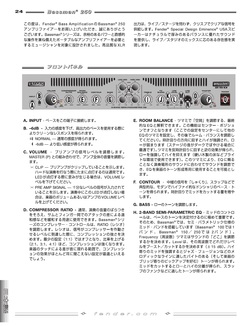 Fender BASSMAN 250 User Manual | Page 24 / 28