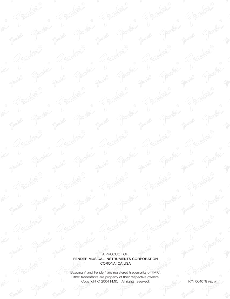 Fender BASSMAN 250 User Manual | Page 28 / 28