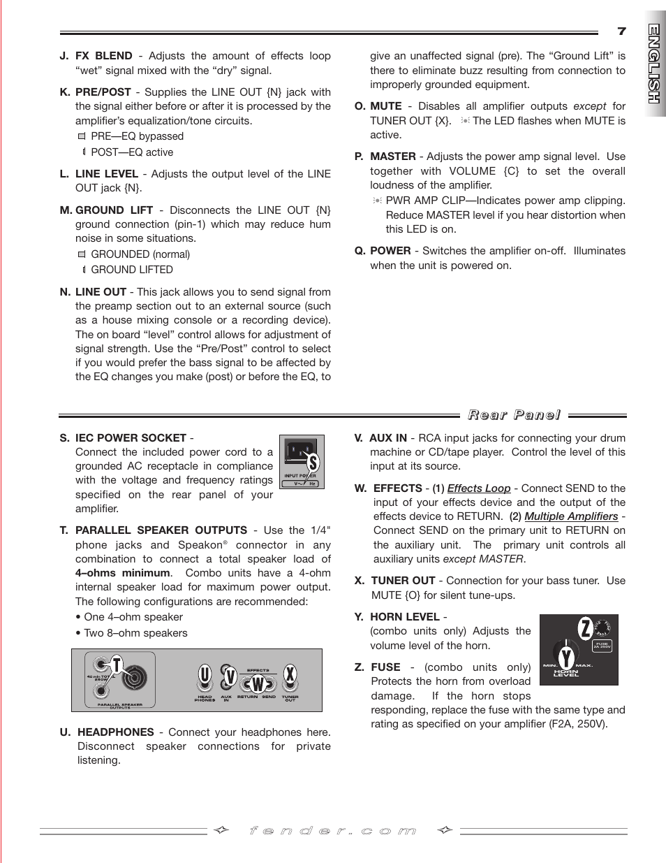 Fender BASSMAN 250 User Manual | Page 7 / 28