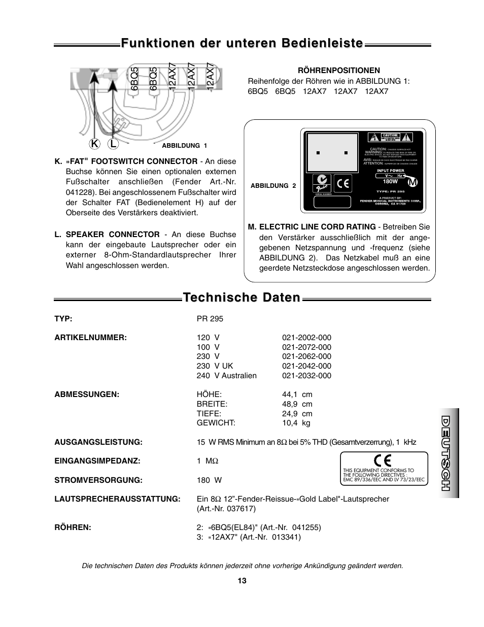 Deco tone, Funktionen der unteren bedienleiste, English esp a ñ ol deutsch fran | Ais it aliano english esp a ñ ol deutsch fran, Ais it aliano, English, English esp a ñ ol esp a ñ ol, It aliano it aliano deutsch deutsch | Fender Deco Tone User Manual | Page 13 / 16