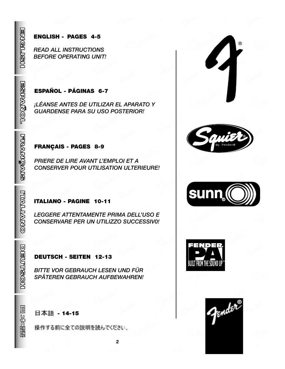 Fender Deco Tone User Manual | Page 2 / 16