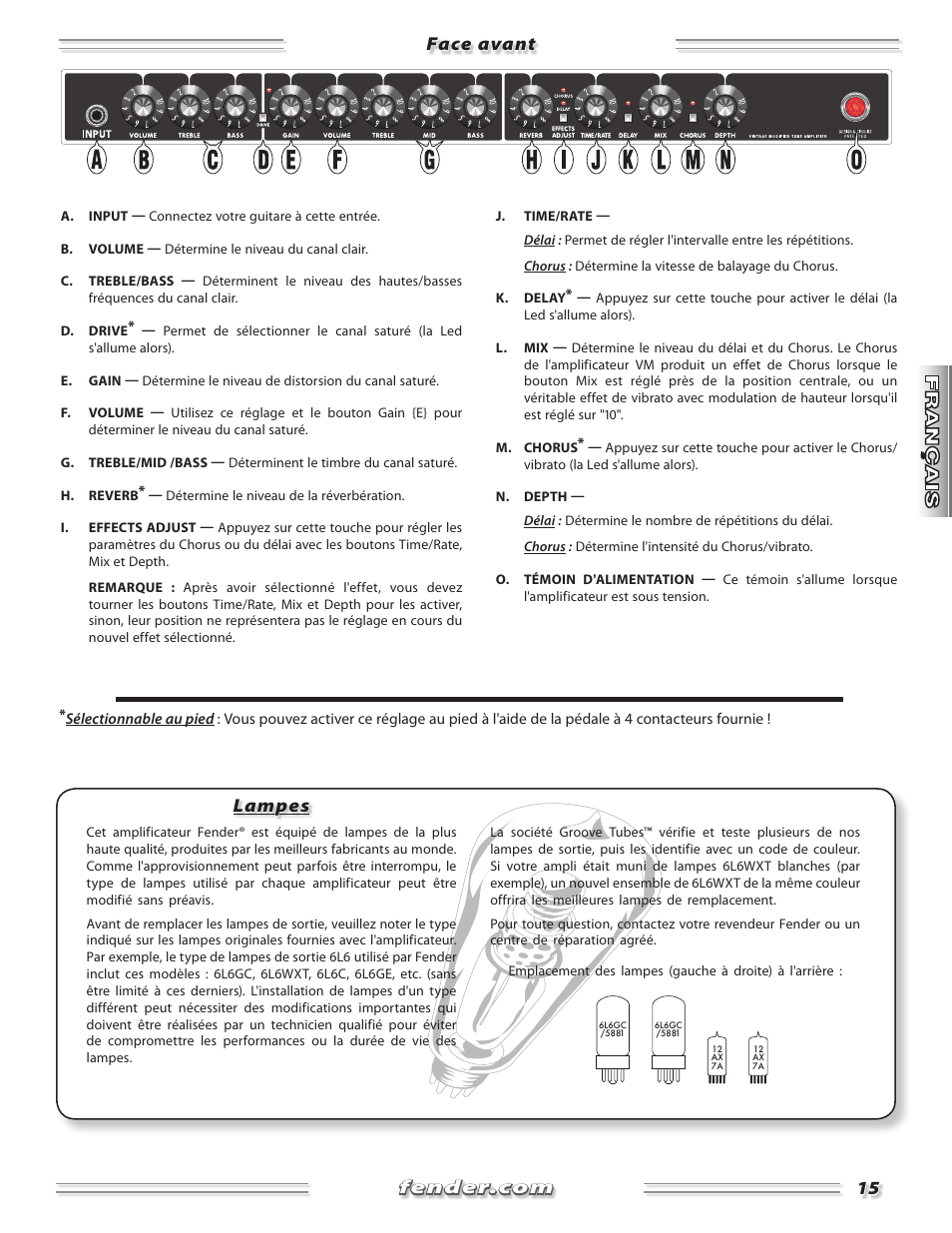 Lampes | Fender Band-Master & Deluxe User Manual | Page 15 / 34