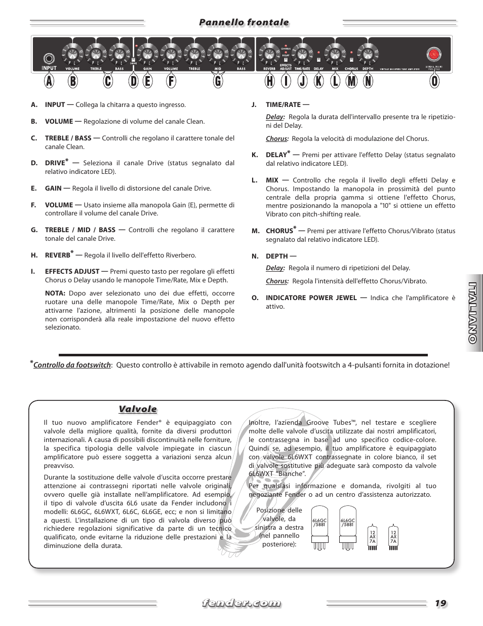 Valvole | Fender Band-Master & Deluxe User Manual | Page 19 / 34