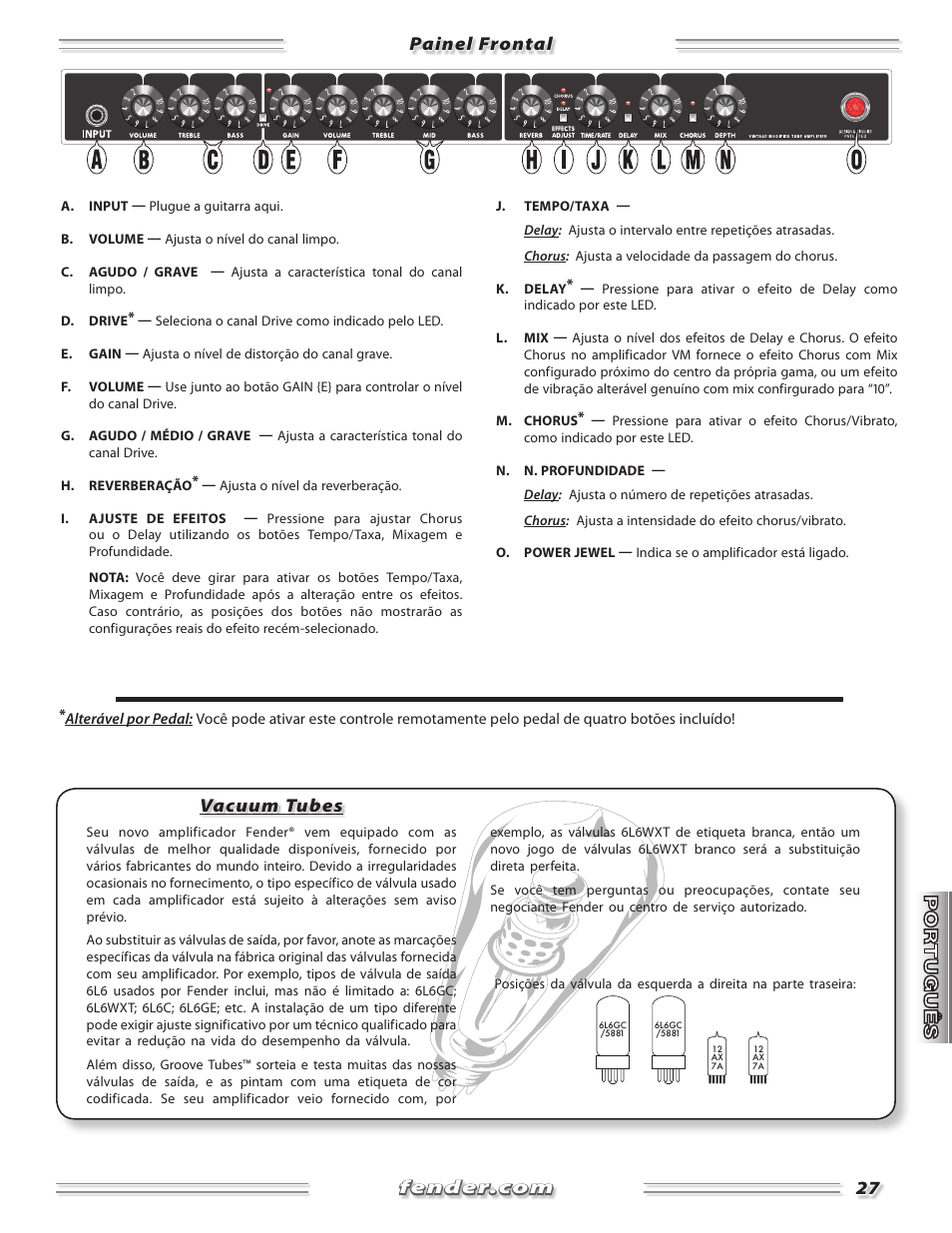 Vacuum tubes | Fender Band-Master & Deluxe User Manual | Page 27 / 34