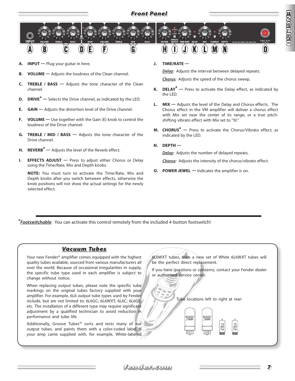 Vacuum tubes | Fender Band-Master & Deluxe User Manual | Page 7 / 34