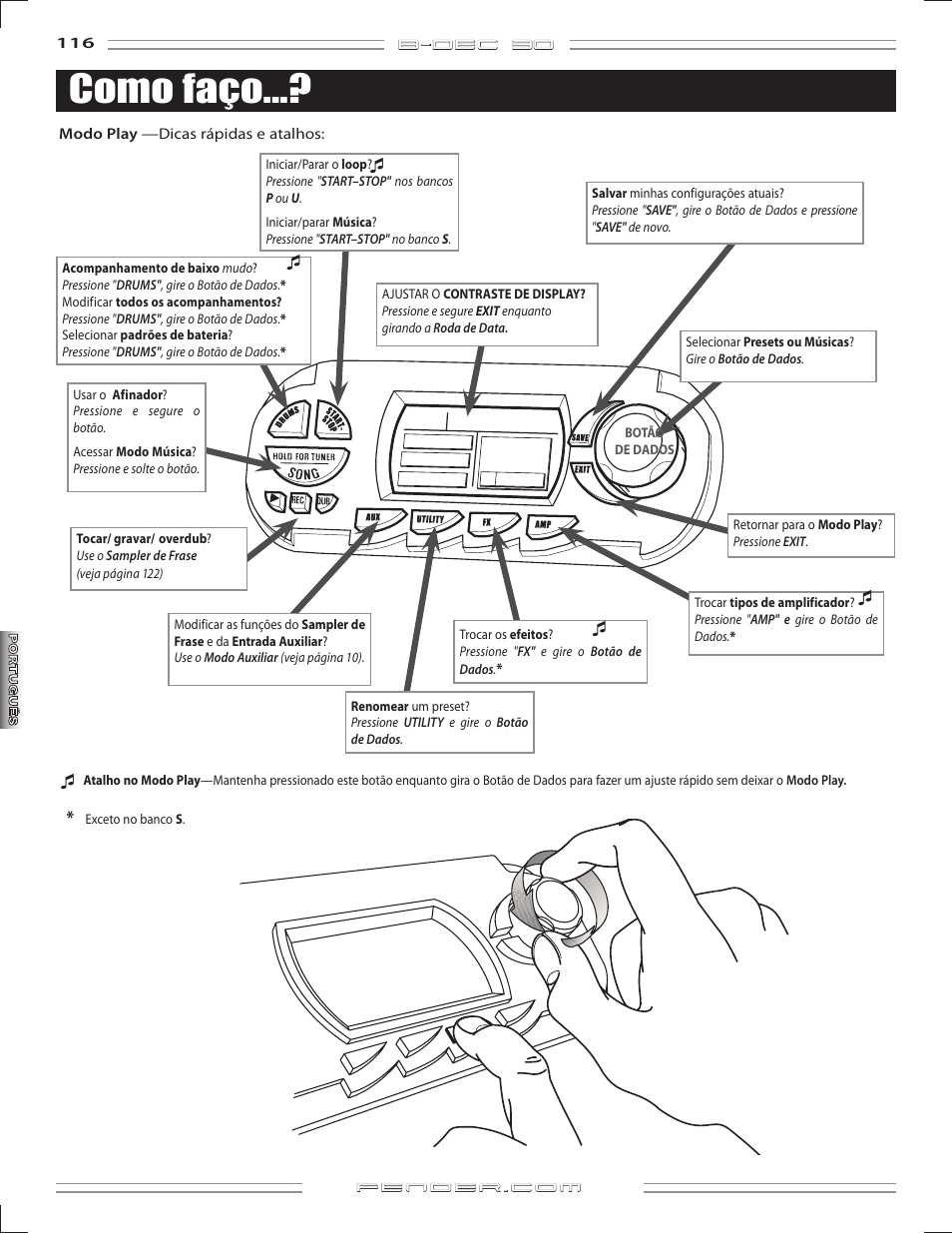 Como faço | Fender B-DEC 30 User Manual | Page 116 / 156