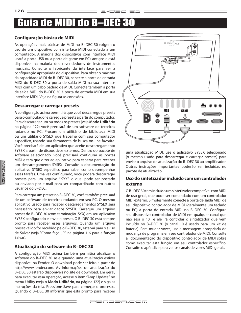 Guia de midi do b–dec 30 | Fender B-DEC 30 User Manual | Page 128 / 156