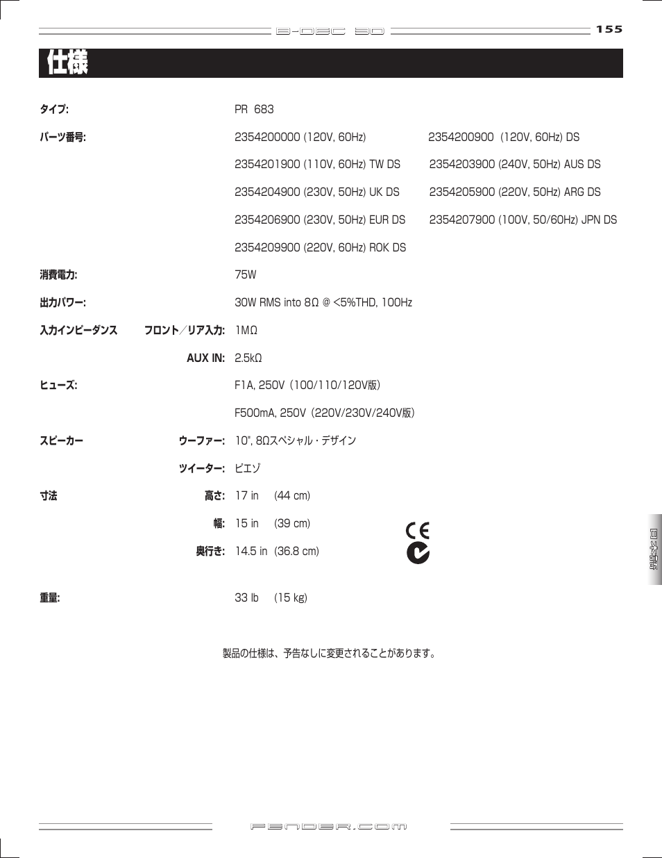 Fender B-DEC 30 User Manual | Page 155 / 156